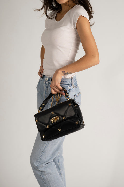 KYLIE leather top handle bag - Black