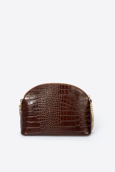 ZENA leather crossbody bag - Brown