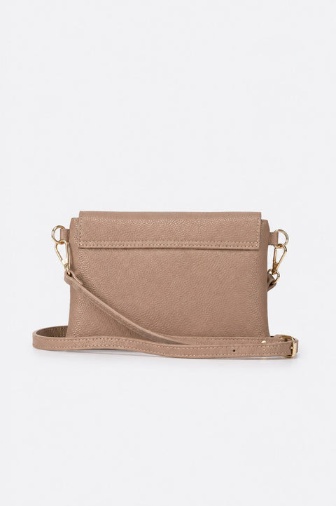 MAISIE leather crossbody bag - Taupe