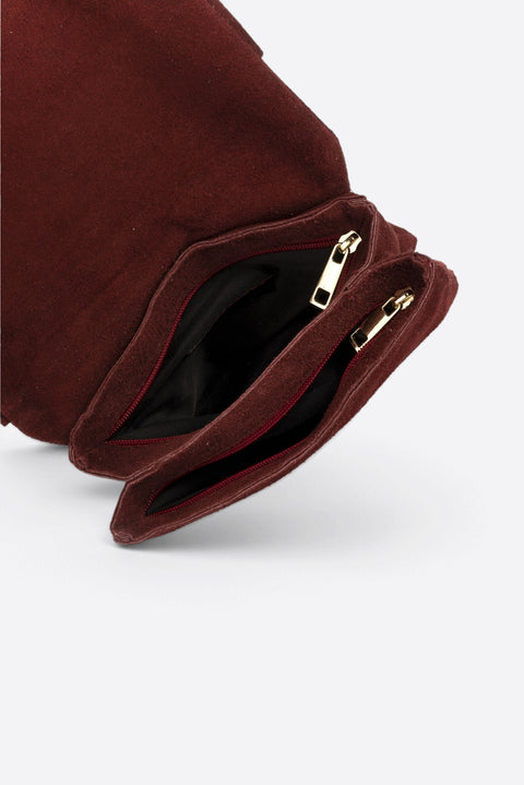 HAILEY suede crossbody bag - Bordo