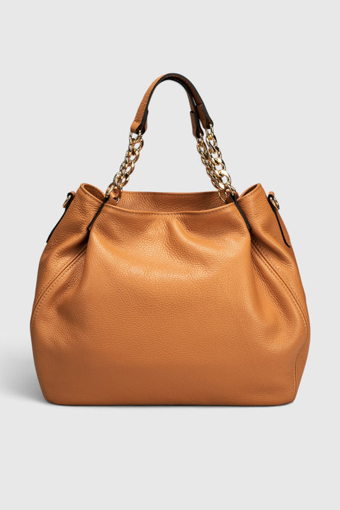 HELEN leather shoulder bag - Cuoio