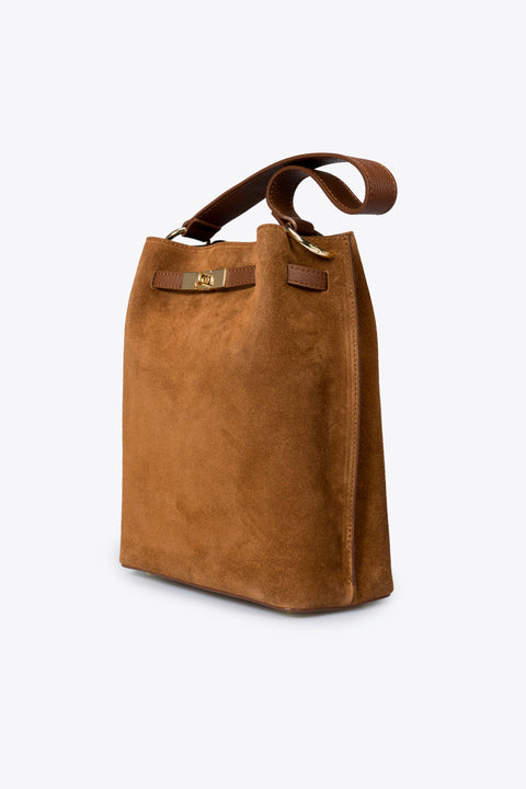 PHOEBE suede shoulder bag - Bruciato