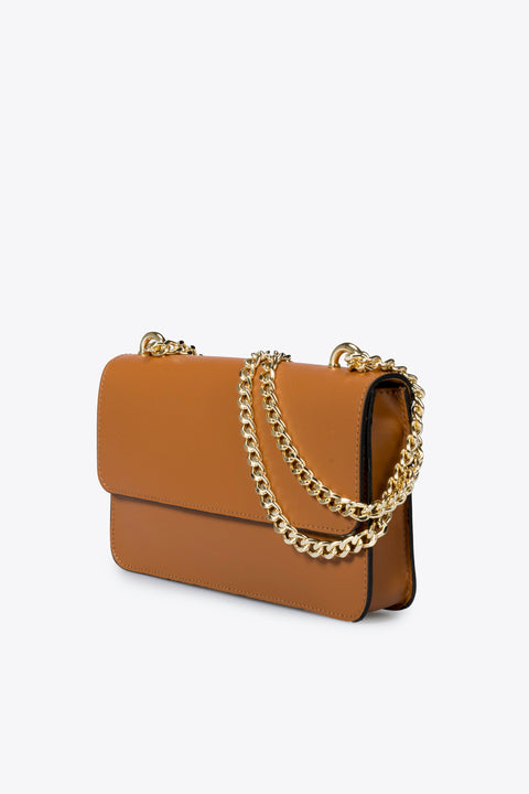CALLIE leather crossbody bag - Cognac
