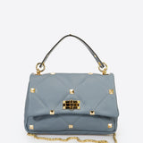 KYLIE Leather Top Handle Bag - Celeste