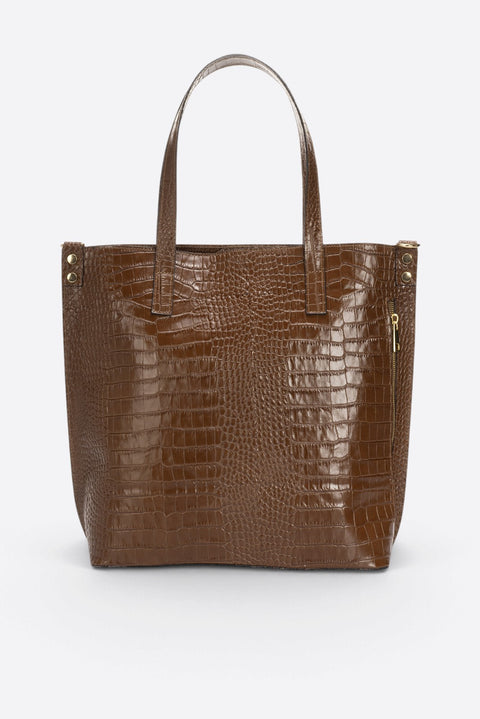 BRENDA leather shoulder bag - Brown