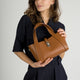 GAIA leather top handle bag - Cognac