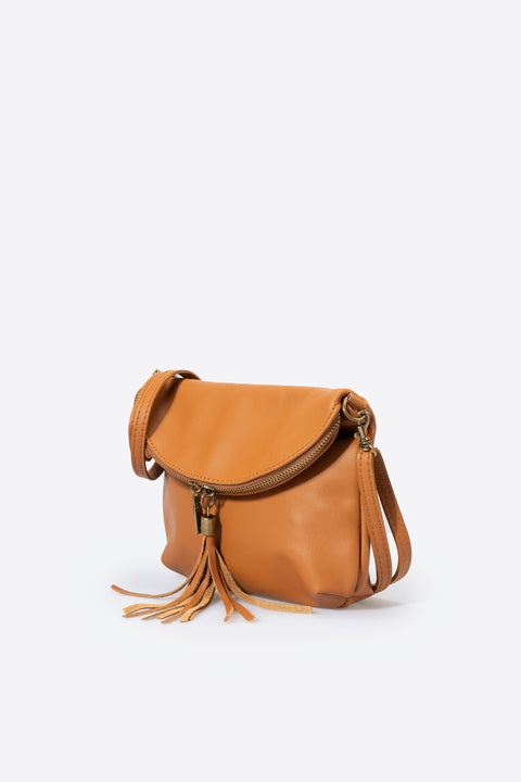 AGATHA leather crossbody bag - Cuoio