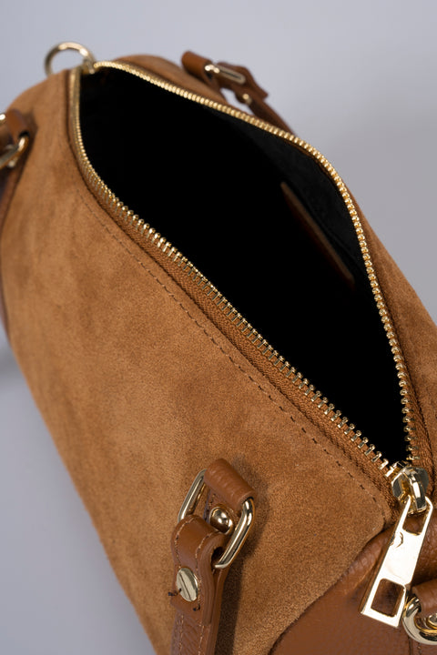 NOOR leather bowling bag - Cognac