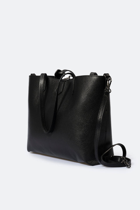 NIOBE leather tote bag - Black
