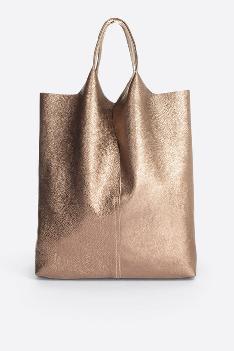 ARINA leather tote bag - Gun Metal