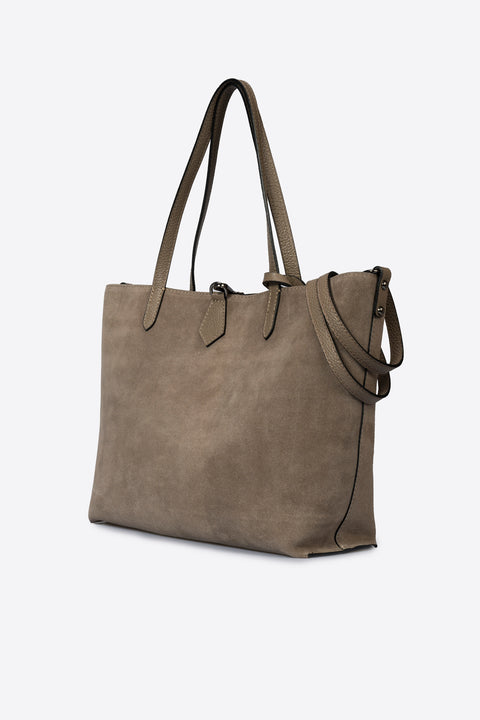 ODETTE suede tote bag - Fango
