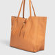 CLOTILDE leather tote bag - Cognac