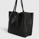 CLOTILDE leather tote bag - Black