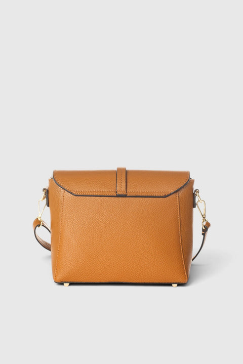 FREYA leather crossbody bag - Cognac