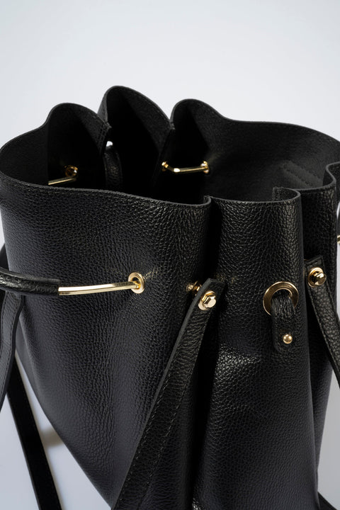 DIONE leather top handle bag - Nero