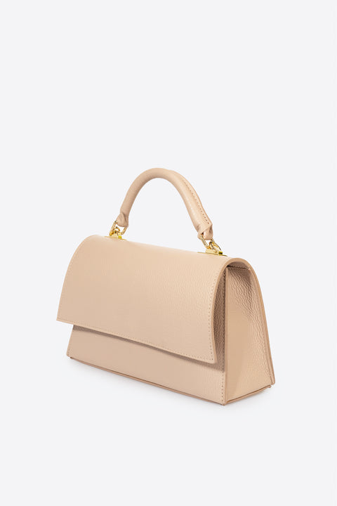 ASTRID leather top handle bag - Cipria