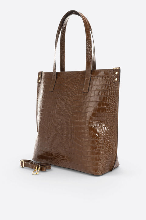 BRENDA leather shoulder bag - Brown