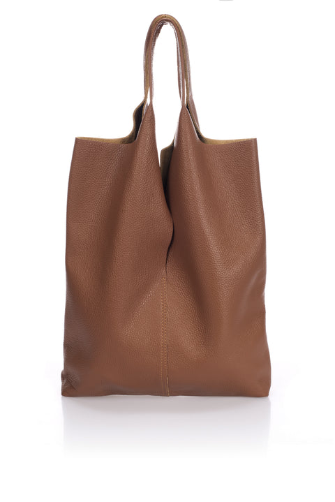 ARINA leather tote bag - Cuoio