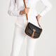 BELA leather crossbody bag - Black+Cognac