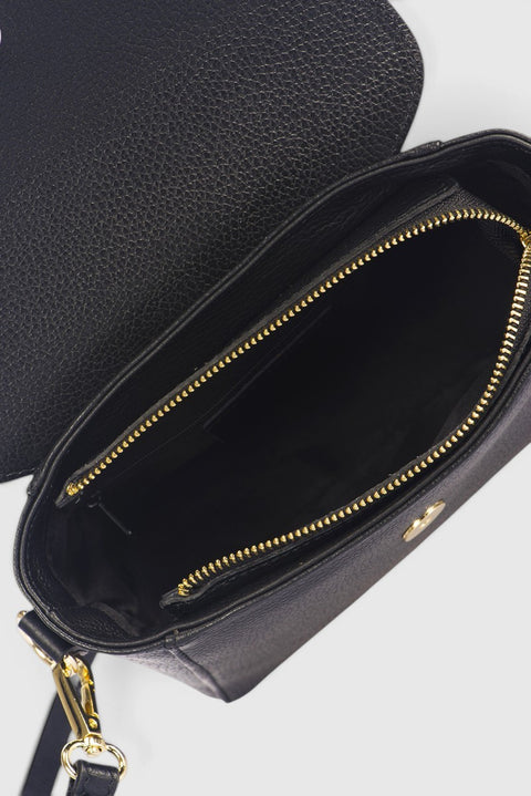 FREYA leather crossbody bag - Black
