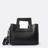 ANTHEA Leder-Henkeltasche - Schwarz