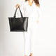 NIOBE leather tote bag - Black