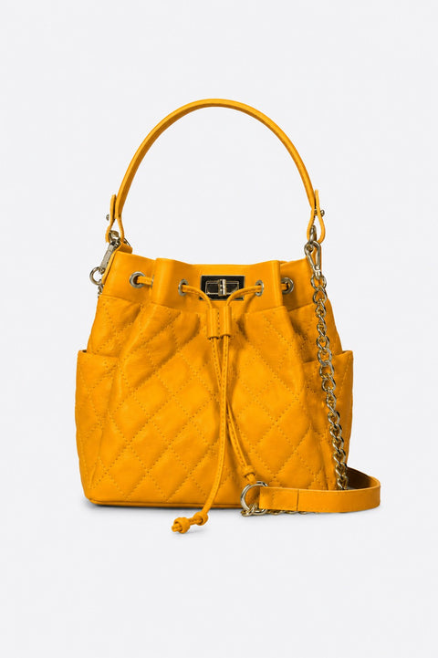 TILLY SMALL leather top handle bag - Golden