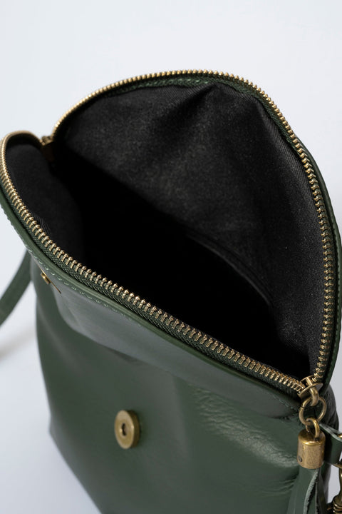 AGATHA leather crossbody bag - Verde