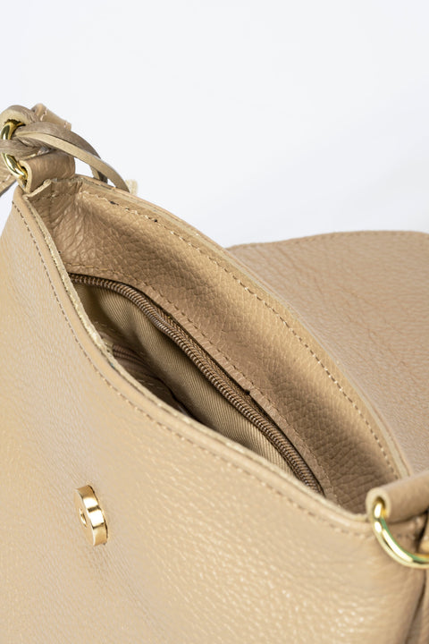 ASTER leather crossbody bag - Taupe