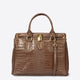 INGRID leather top handle bag - Brown