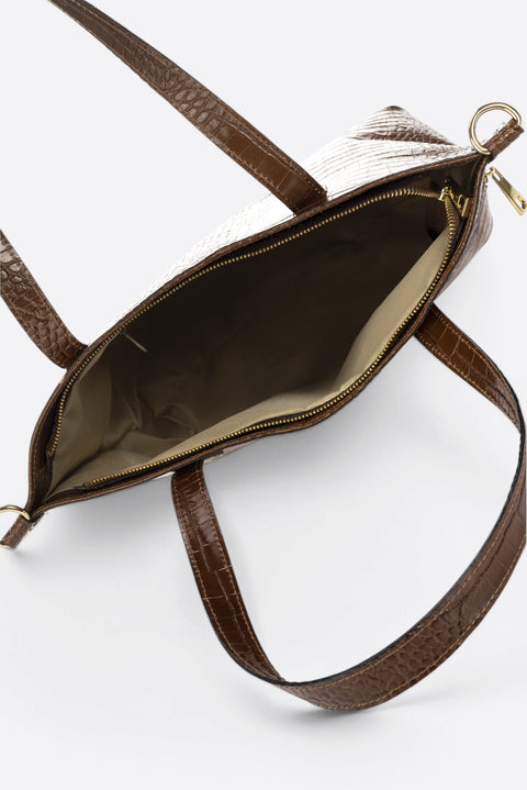 BRENDA leather shoulder bag - Brown