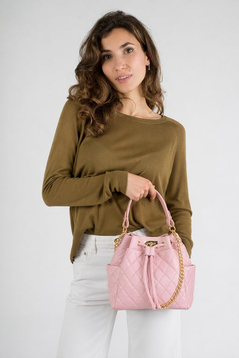 TILLY SMALL leather top handle bag - Rosa