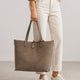 ODETTE suede tote bag - Taupe