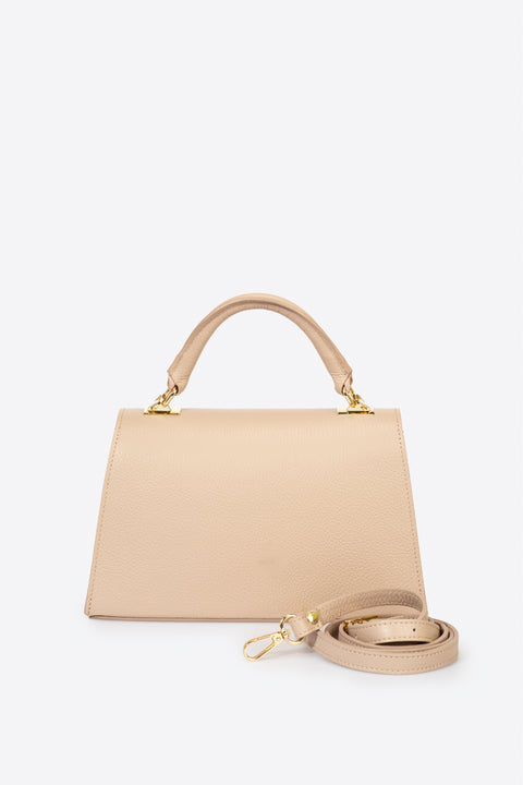 ASTRID leather top handle bag - Cipria