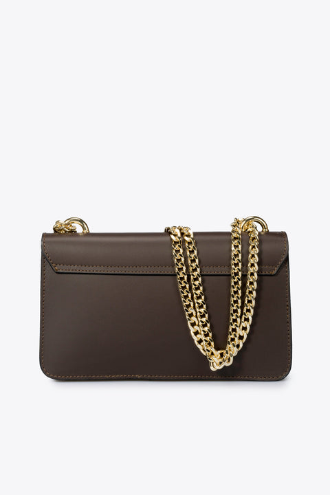 CALLIE leather crossbody bag - Dark Brown