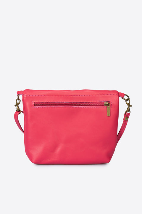 AGATHA leather crossbody bag - Fuxia