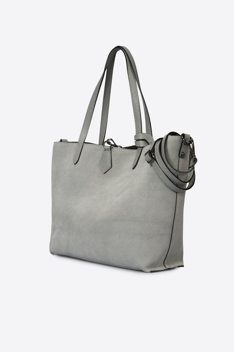 ODETTE suede tote bag - Grey