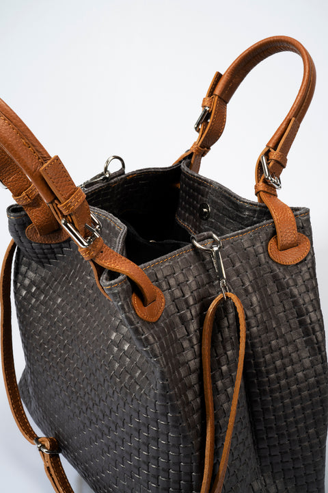 ARIA suede tote bag - Dark Brown