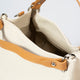 AZALEA leather top handle bag - Beige+Cuoio