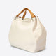 AZALEA leather top handle bag - Beige+Cuoio
