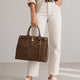 INGRID leather top handle bag - Brown