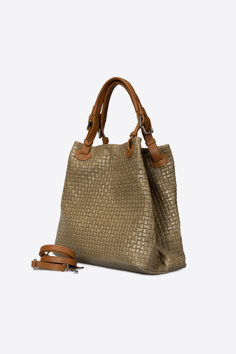 ARIA suede tote bag - Fango