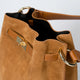 PHOEBE suede shoulder bag - Cognac