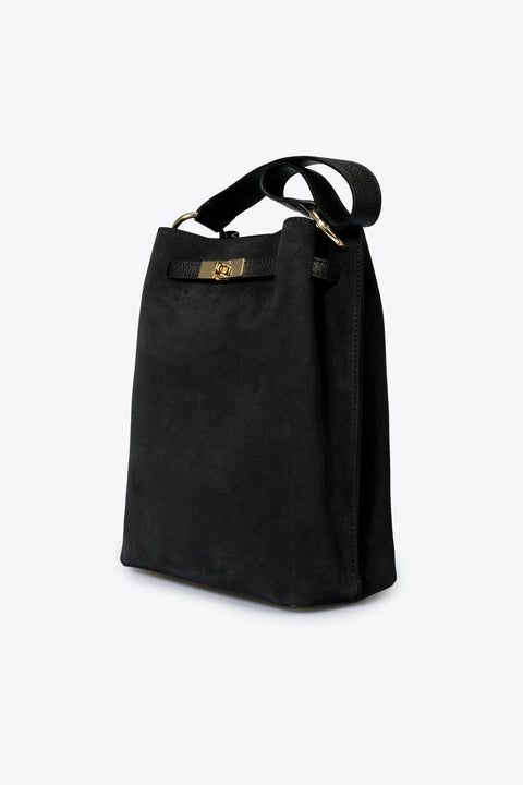 PHOEBE suede shoulder bag - Black