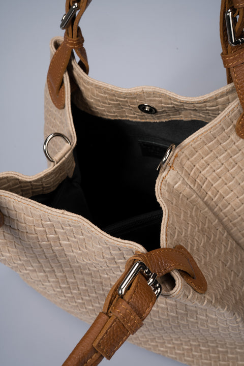 ARIA suede tote bag - Taupe