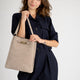 PHOEBE suede shoulder bag - Taupe