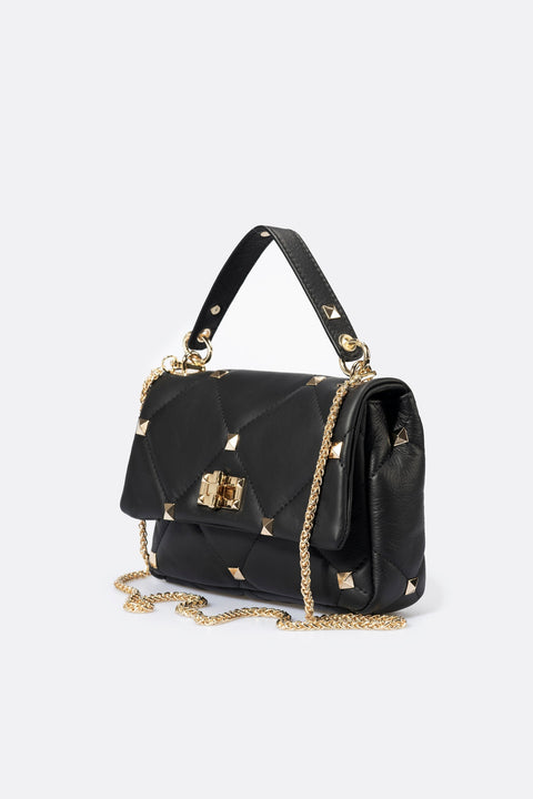 KYLIE leather top handle bag - Black