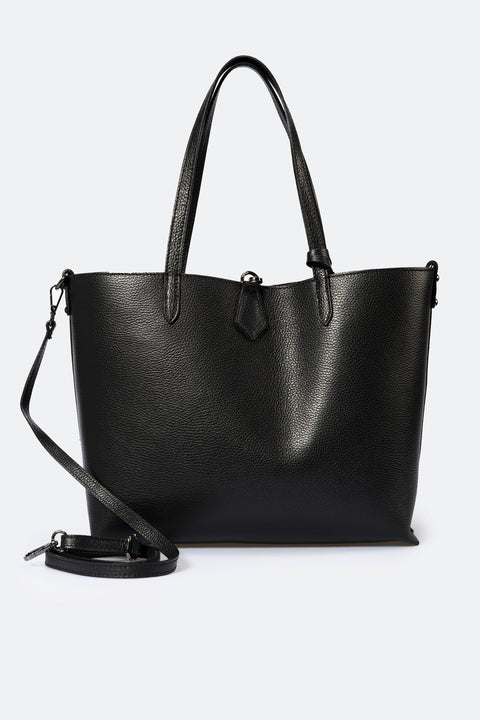 NIOBE leather tote bag - Black