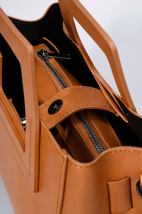 ANTHEA leather top handle bag - Cuoio