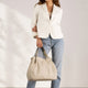HELEN leather shoulder bag - Beige